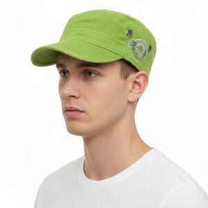 Dolce & Gabbana Lime Green Solid Signature Utility-Inspired Cap